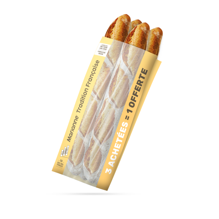 Visuel du sachet multibaguette 3+1 Marianne Tradition Française Label Rouge
